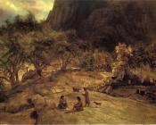 阿尔伯特 比尔施塔特 : Mariposa Indian Encampment Yosemite Valley California